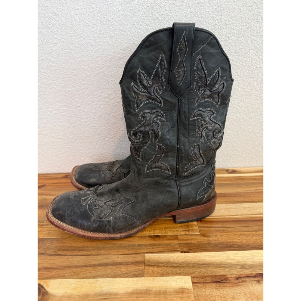 Johnny Ringo Men's 10D Western Cowboy Boots Black Square Toe